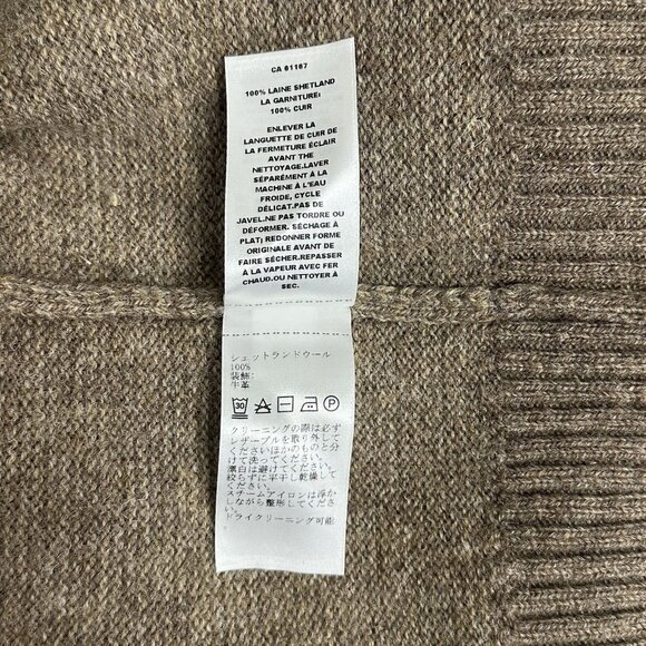 Pendleton Men's XL Coyote/Tan Washable Shetland Wool Half Zip Sweater Jumper - Picture 6 of 9